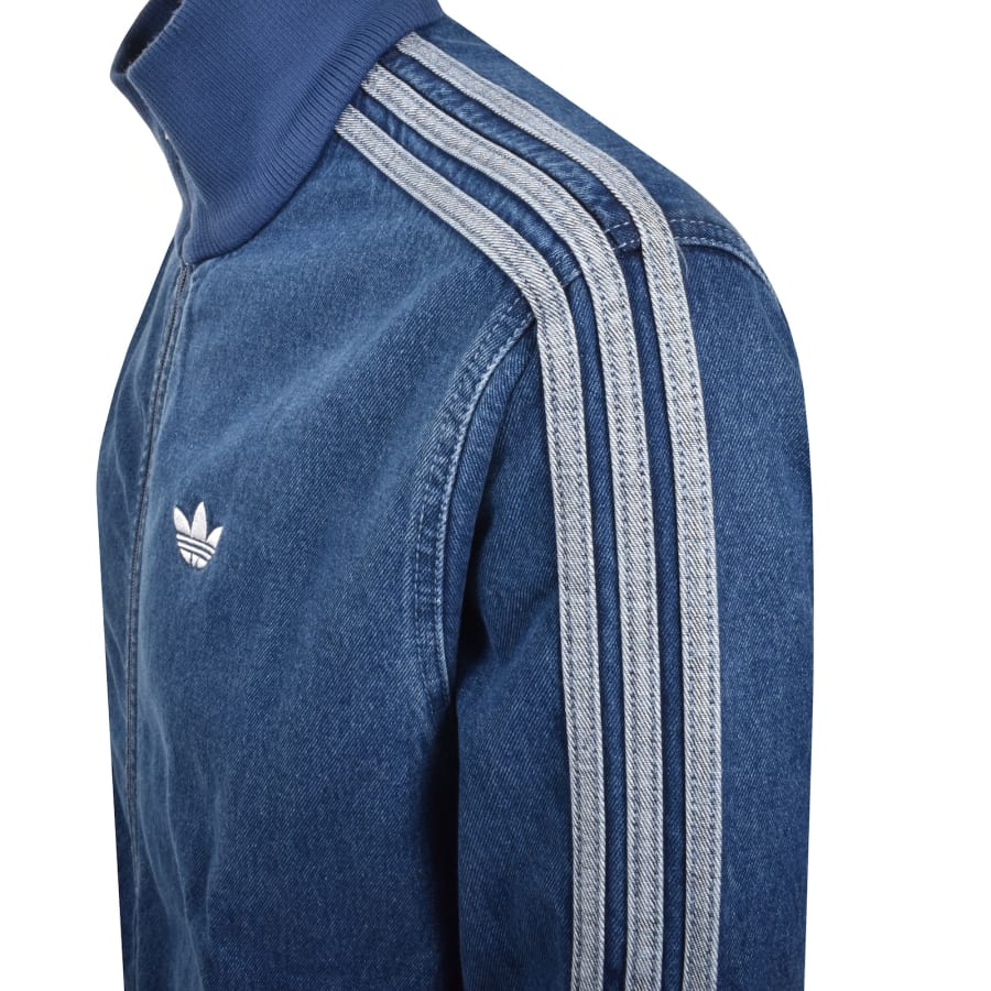 adidas Originals Denim Firebird Jacket Blue | Mainline adidas Originals Denim Firebird Jacket Blue | Mainline